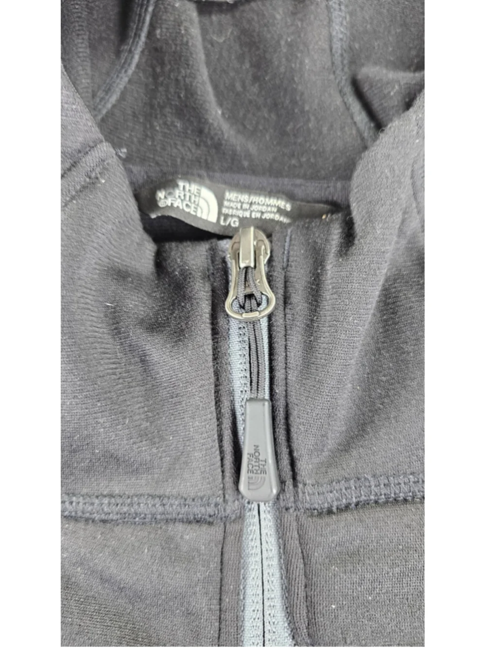 The North Face Jacket Mens Large Black Gray Full Zip Hooded Performance Fleece